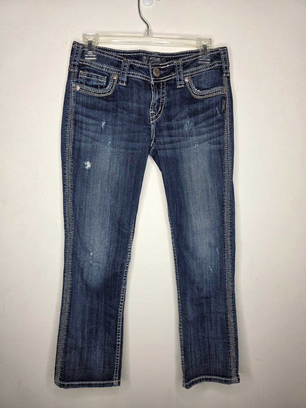 Silver Jeans Twisted Capri blue cropped denim pants - 26